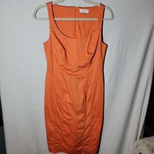 2/$12 Beautiful Calvin Klein Orange Fitted Pencil Dress